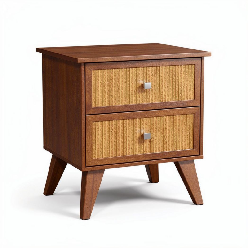 Wooden Nightstand with Two Drawers for Bedroom Storage – 45 x 40 x 50cm