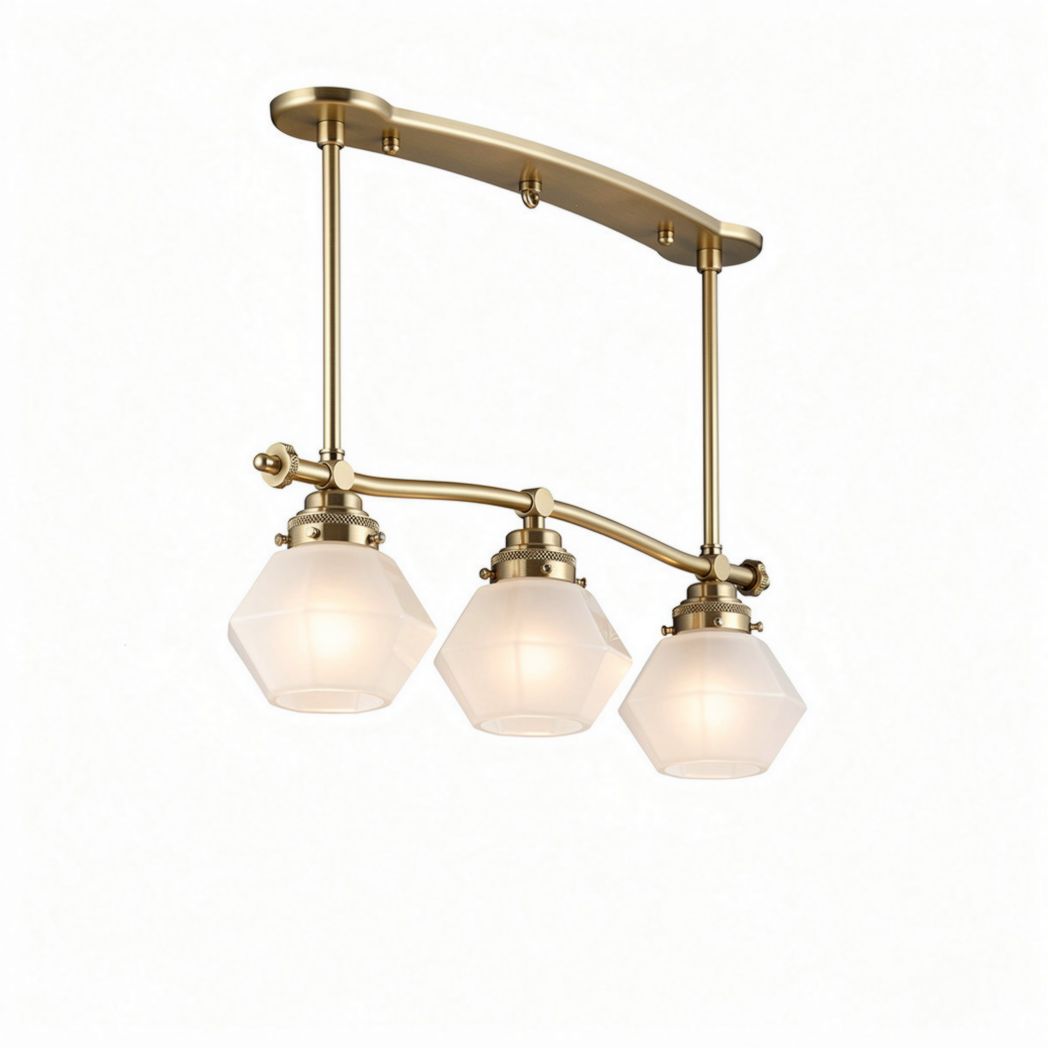 Brass and Glass Ceiling Light Fixture – Suitable for Home or Office Use – Main Material: Brass and Glass – Dimensions: 60 x 25 x 30cm
