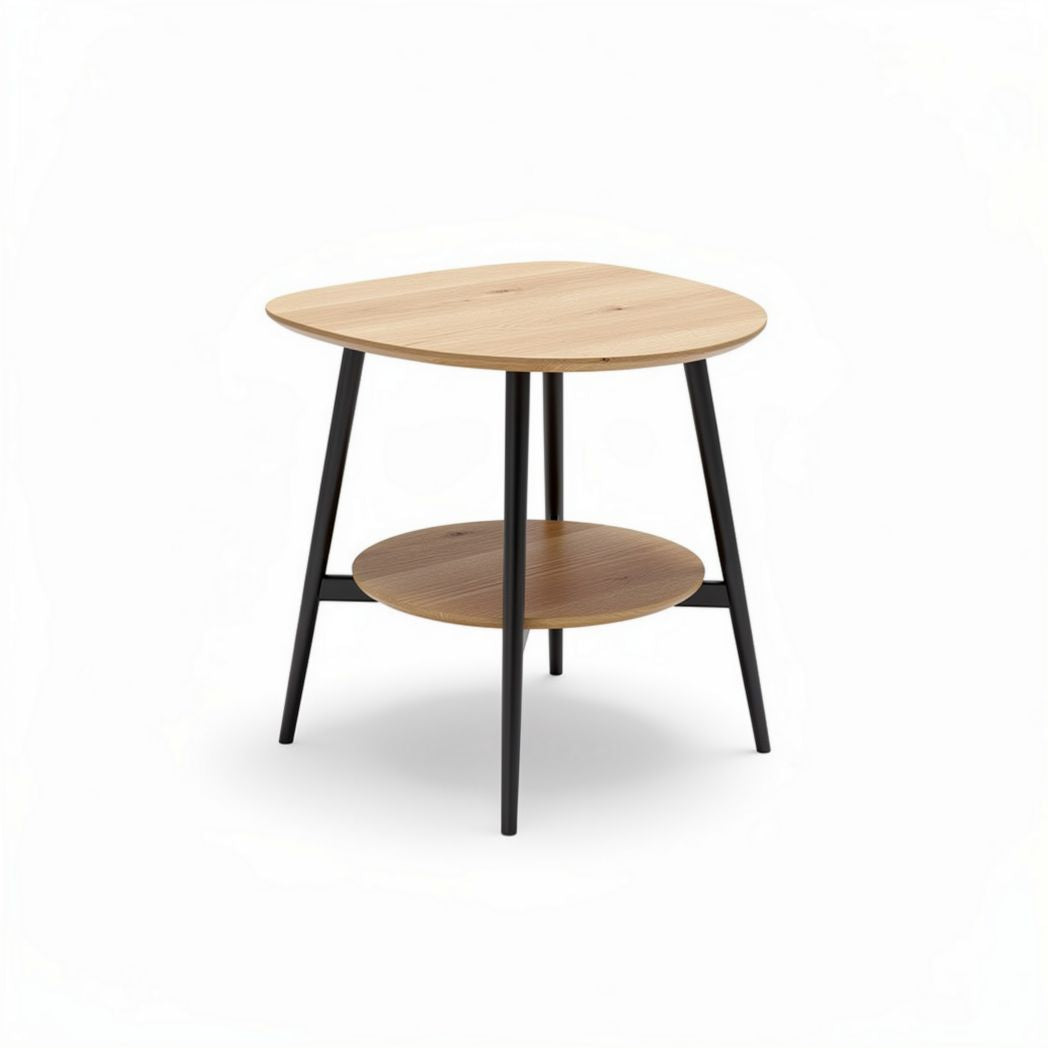 Wooden Side Table for Living Room Use with Metal Legs – 50 x 50 x 55cm