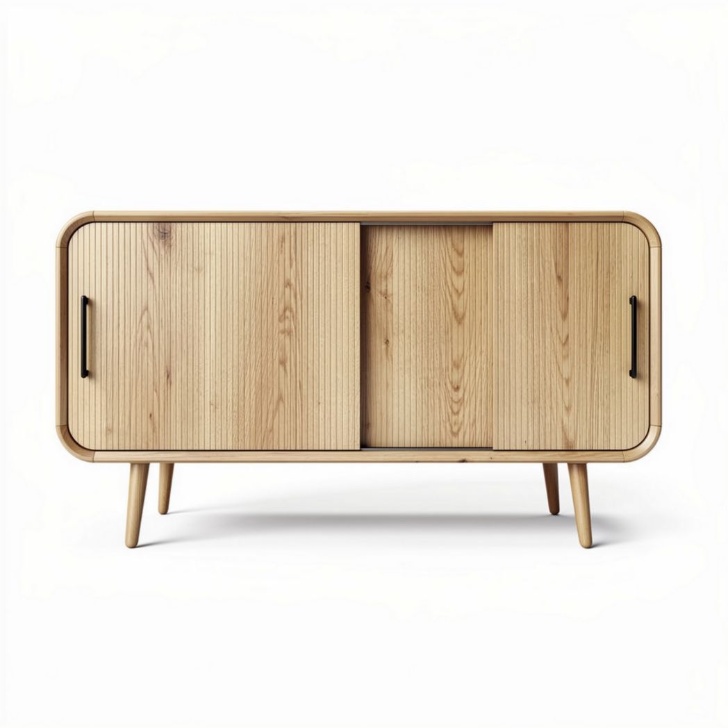 Wooden Storage Cabinet for Living Room Organization Made from Natural Wood 100 x 40 x 70cm