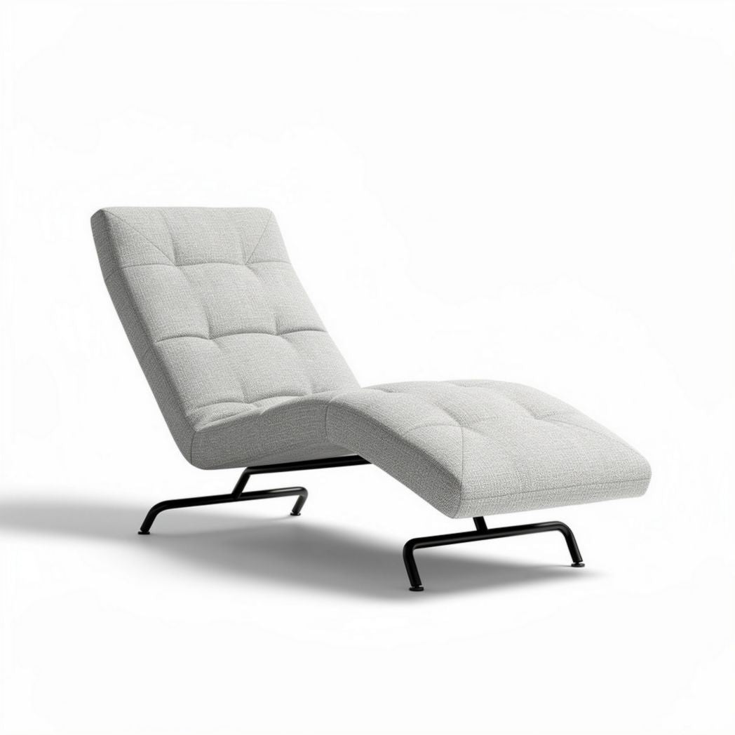Fabric Chaise Lounge Chair – Indoor Relaxation Furniture – Metal and Fabric Construction – 140 x 70 x 90cm